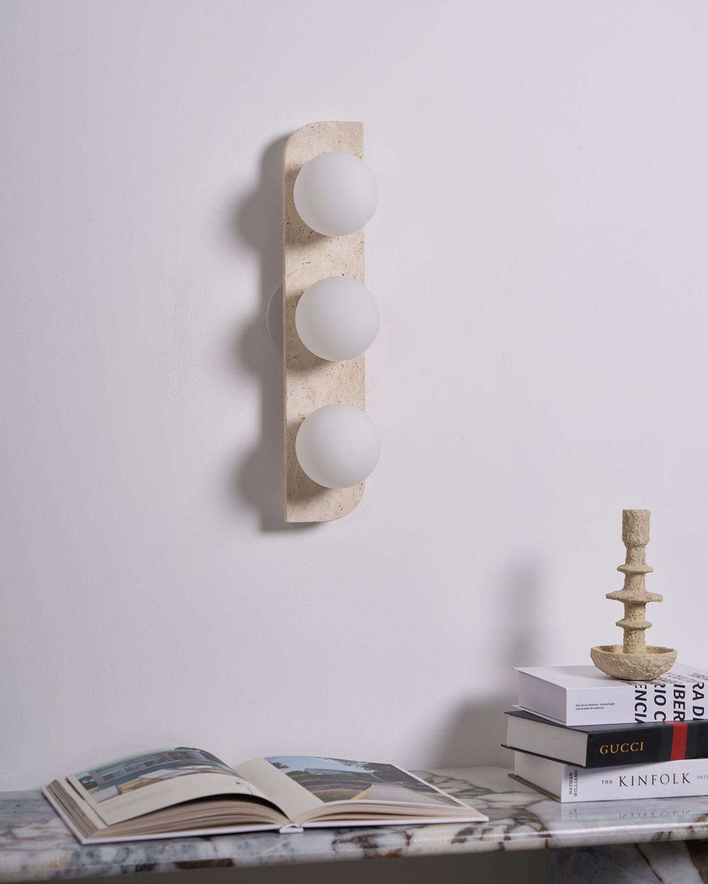 Moderne Wandlamp van Travertin