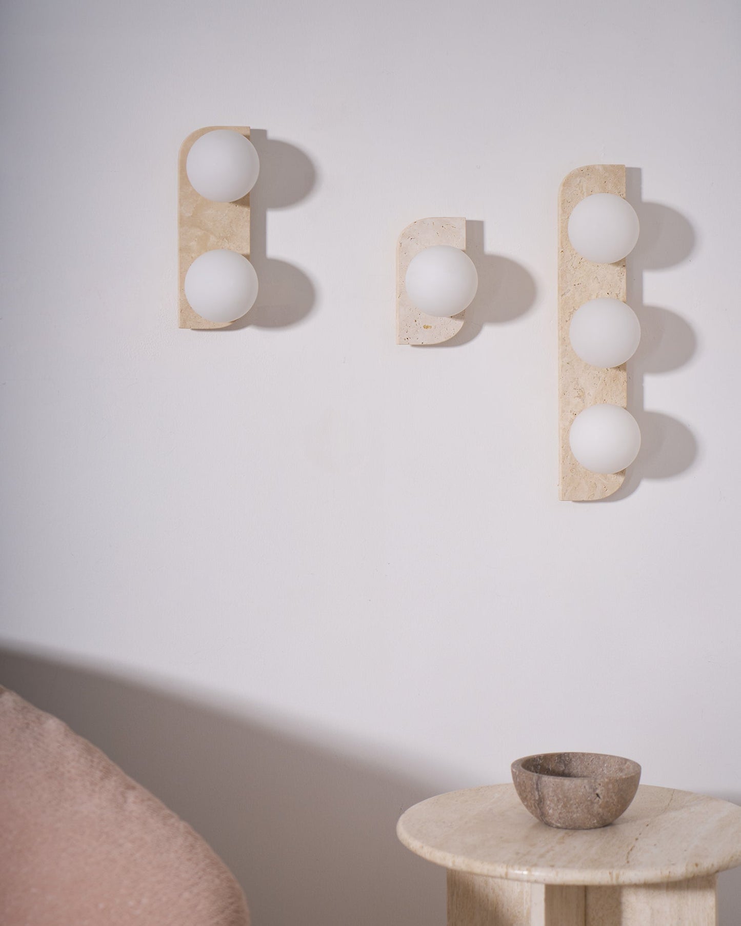 Moderne Wandlamp van Travertin