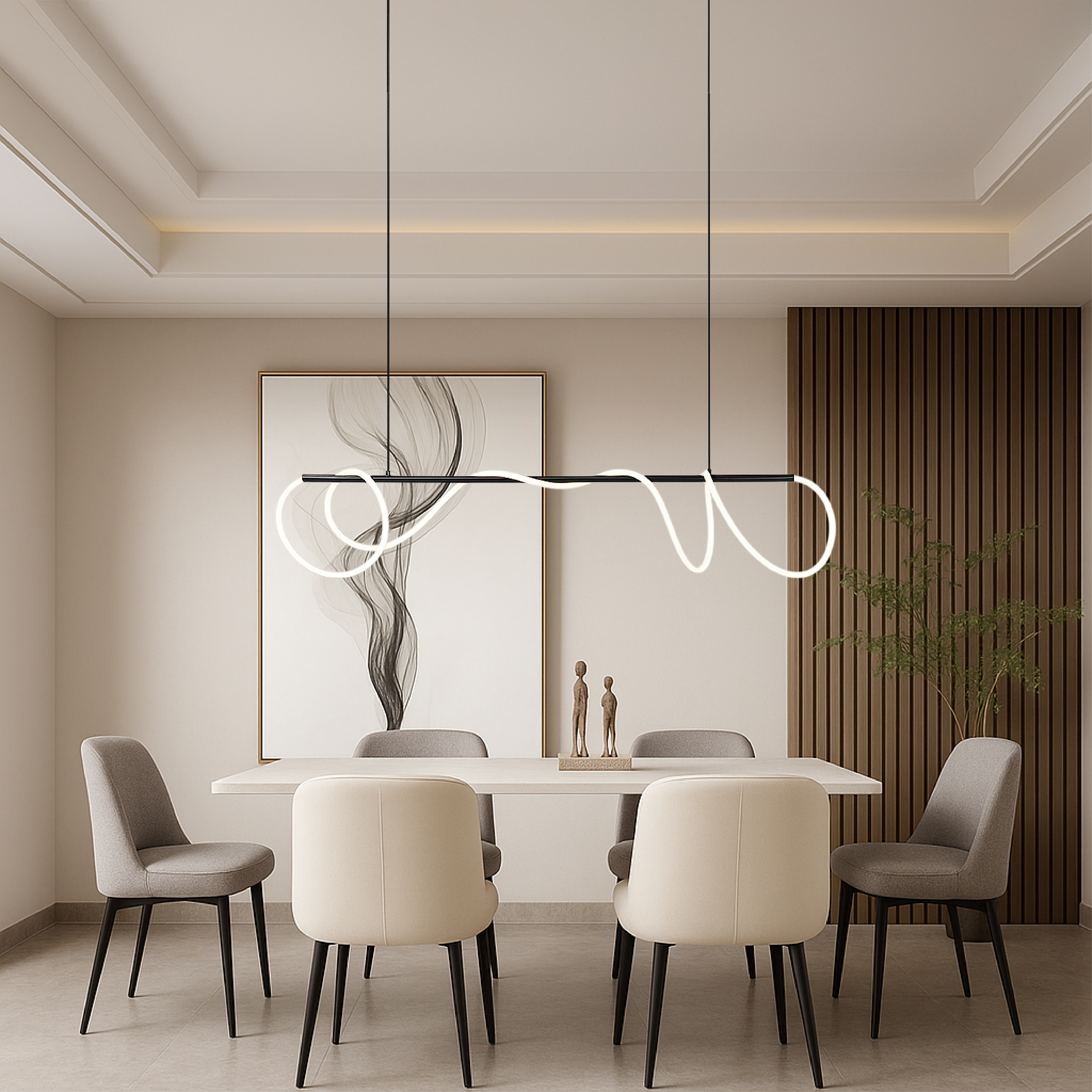 Delyra - Lineaire Hanglamp voor Boven de Eettafel of Keuken