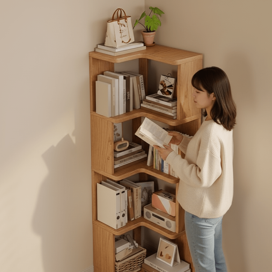 ARDENVELL – Hoekkast van bewerkt dennenhout in Scandinavische stijl voor ruimtebesparende elegantie en functionaliteit