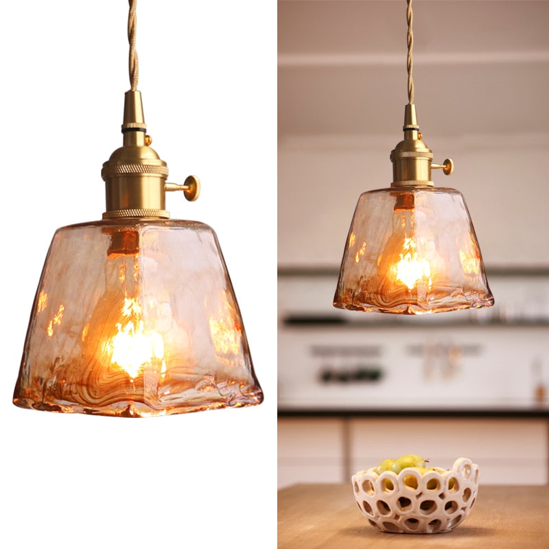 Zina Geometrische Vintage Hanglamp Glas. Messing. Woonkamer