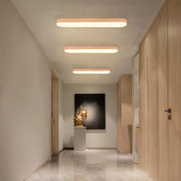 Nordic Glow LED Plafondmontage Ovaal met Houten Accent