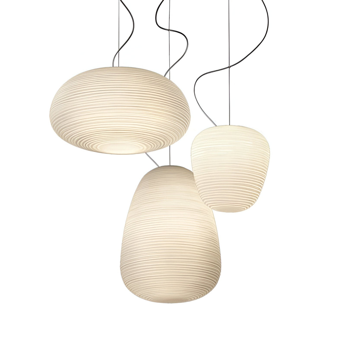 Noordse Moderne Geribbelde Opal Witte Globe Glas Hanglamp