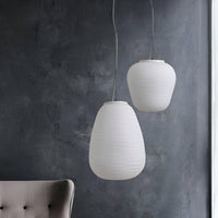 Noordse Moderne Geribbelde Opal Witte Globe Glas Hanglamp