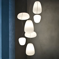 Noordse Moderne Geribbelde Opal Witte Globe Glas Hanglamp