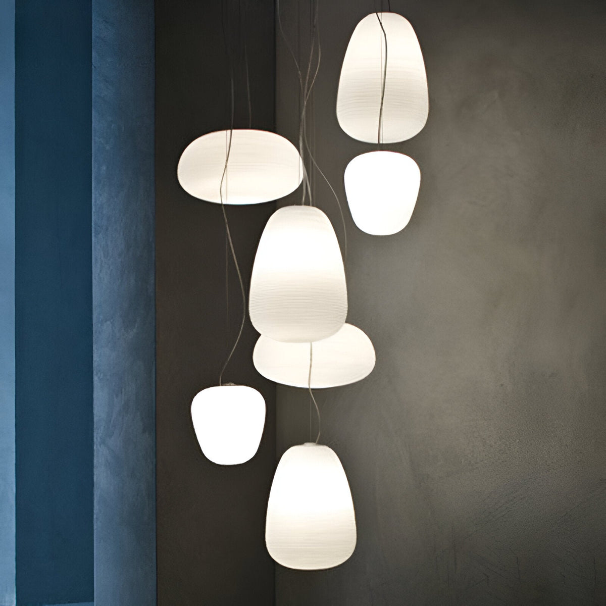 Noordse Moderne Geribbelde Opal Witte Globe Glas Hanglamp