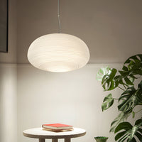 Noordse Moderne Geribbelde Opal Witte Globe Glas Hanglamp