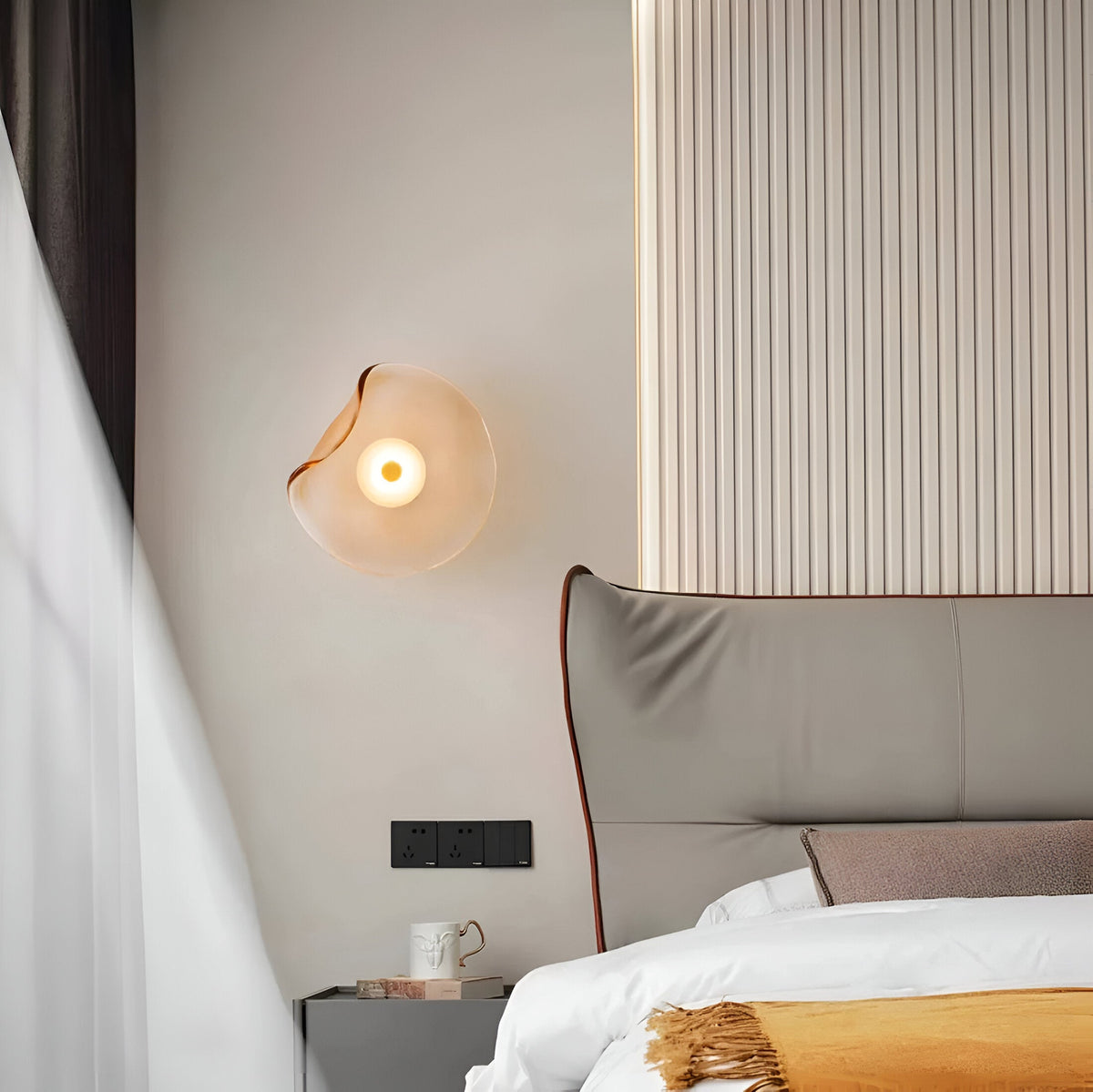 Nordic Gebogen Glas Japandi Stijl Glas LED Wandlamp
