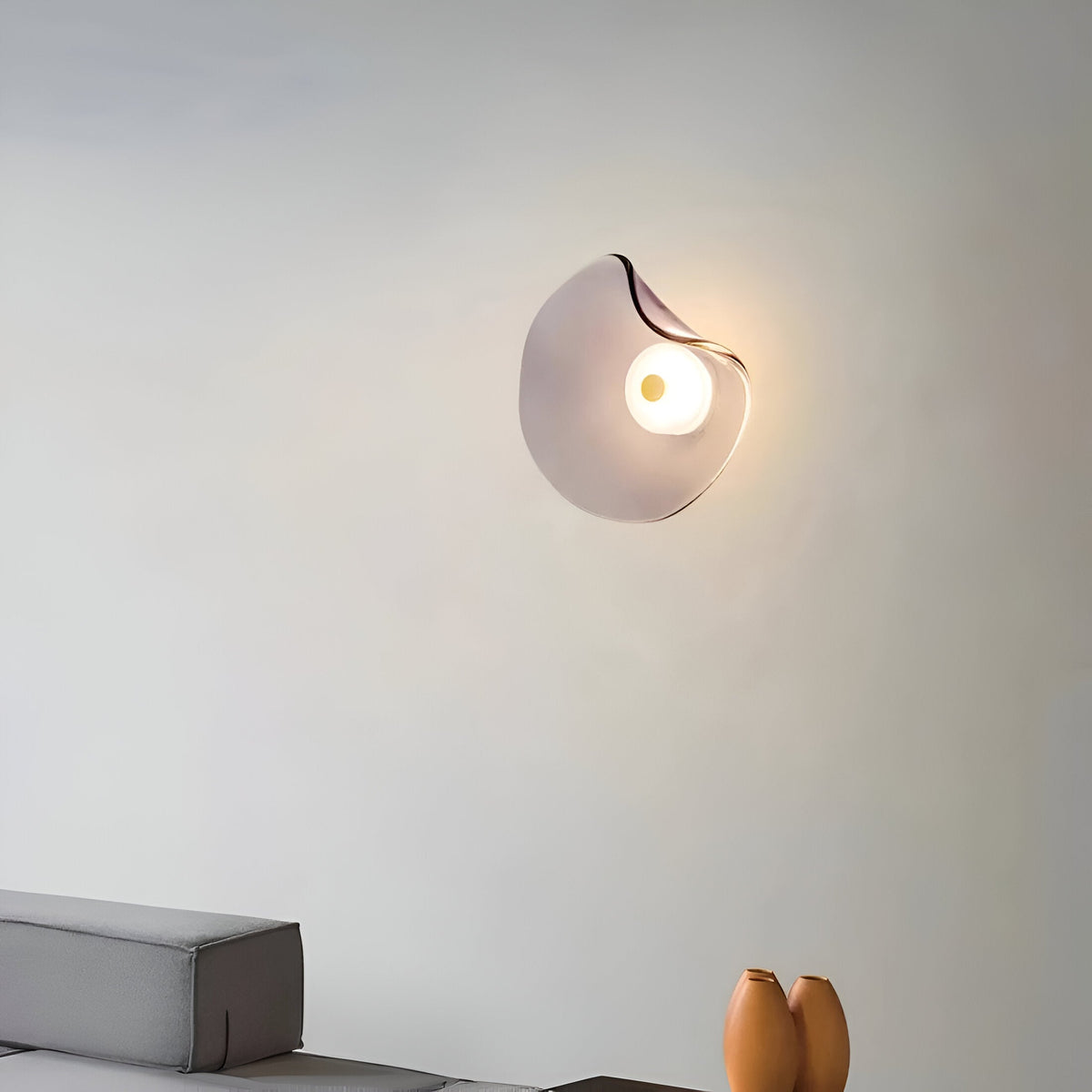 Nordic Gebogen Glas Japandi Stijl Glas LED Wandlamp