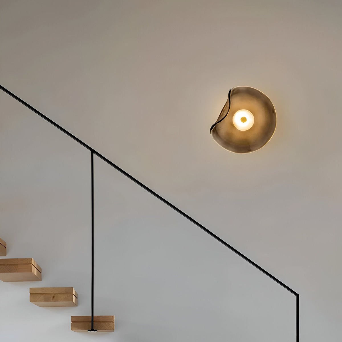Nordic Gebogen Glas Japandi Stijl Glas LED Wandlamp