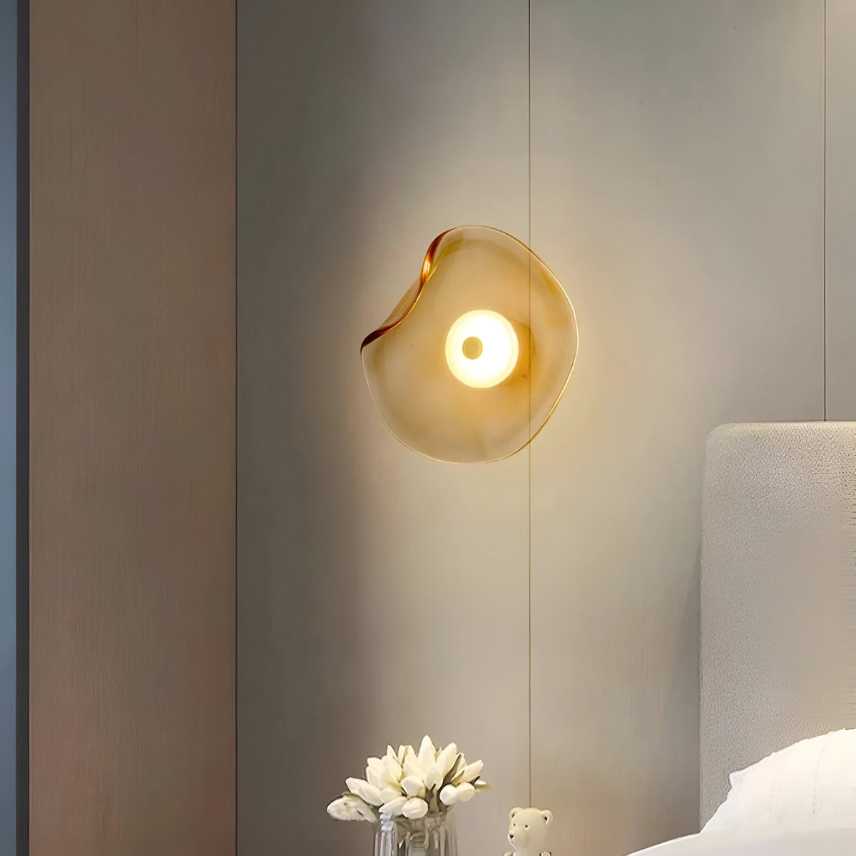 Nordic Gebogen Glas Japandi Stijl Glas LED Wandlamp