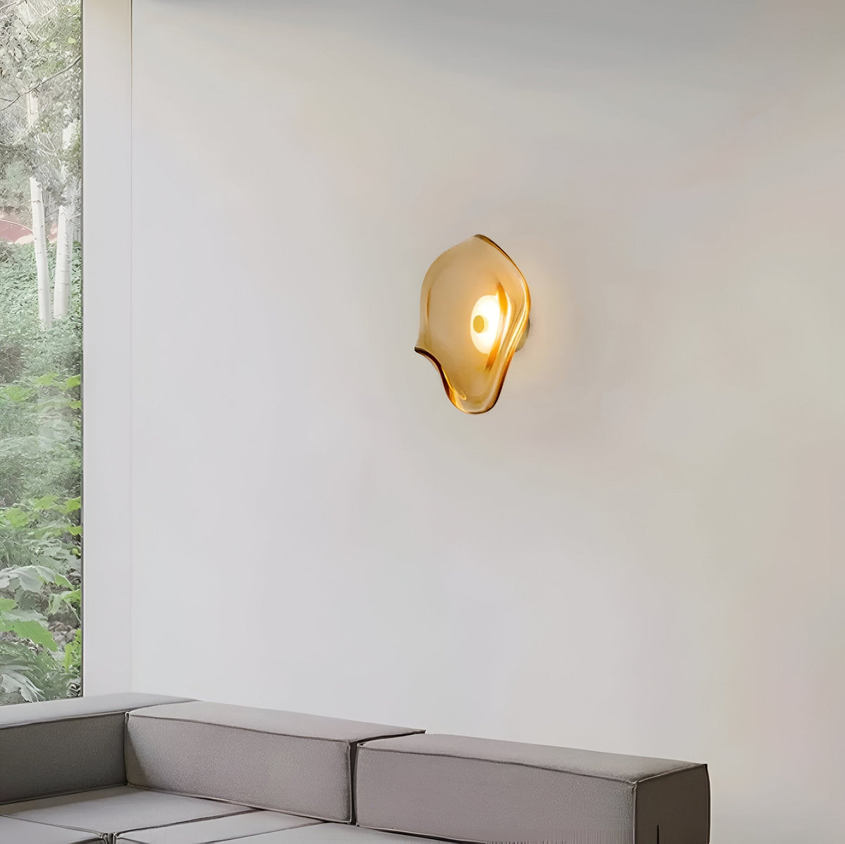 Nordic Gebogen Glas Japandi Stijl Glas LED Wandlamp