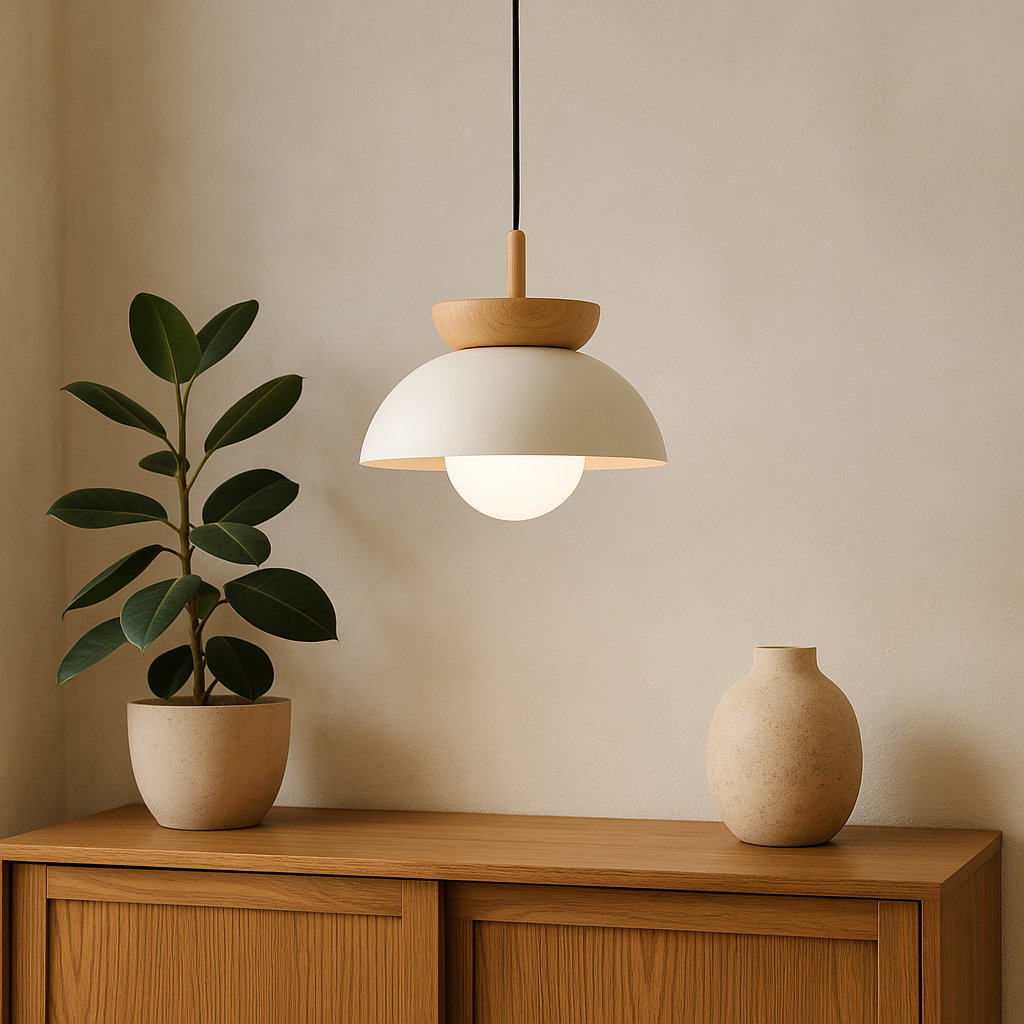 Noordse Houten Koepel Hanglamp