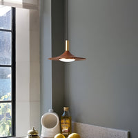 Noordse Stijl Walnoot-Finish IJzeren Hanglamp