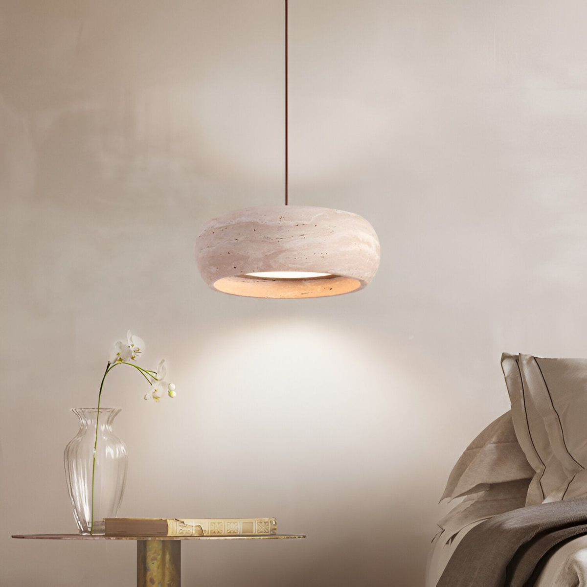Wabi Sabi Stijl Travertijn Steen Hanglamp