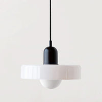 Bauhaus Hanglamp in Gekleurd Glas met Verstelbare Ophang