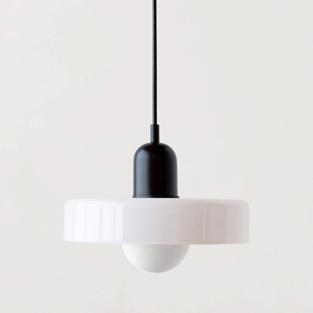 Bauhaus Hanglamp in Gekleurd Glas met Verstelbare Ophang