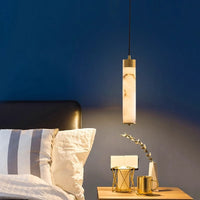 Ethereal Stone Glow Sculpturale Stijl Alabaster Hanglamp