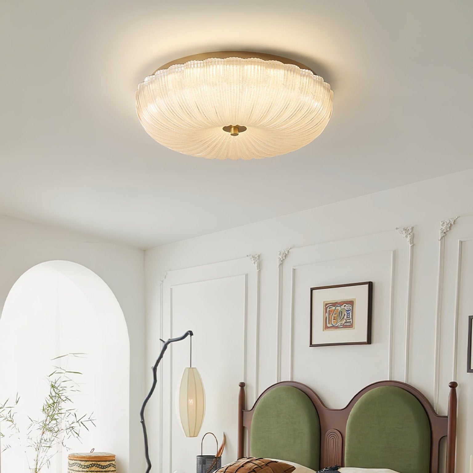 Gerimpeld Glazen Plafondlamp