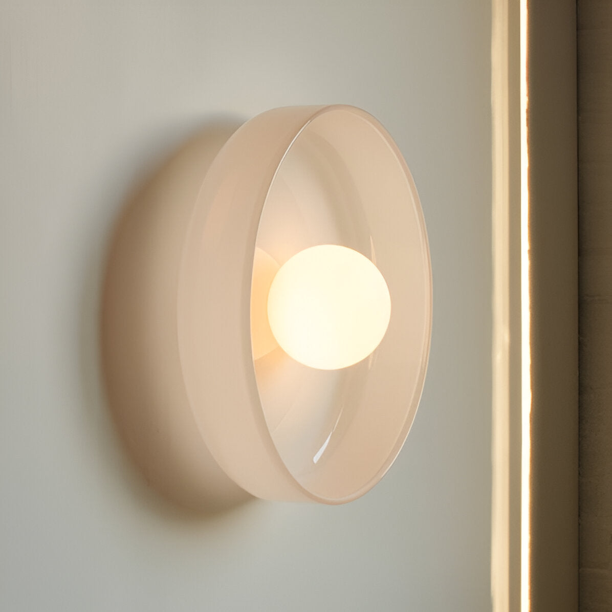 Glazen Schijf Plafond- en Wandlamp met Centrale Globe
