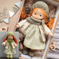 Handgemaakte Waldorf-pop “Poppi” | 35 cm | Biologisch katoen & Hypoallergene textiel | Educatief waardevol speelgoed | Haptische sensorische stimulatie