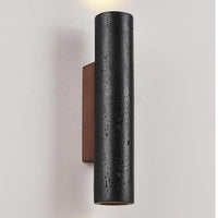 Minimalistische Zwarte Travertine Tube Wandlamp