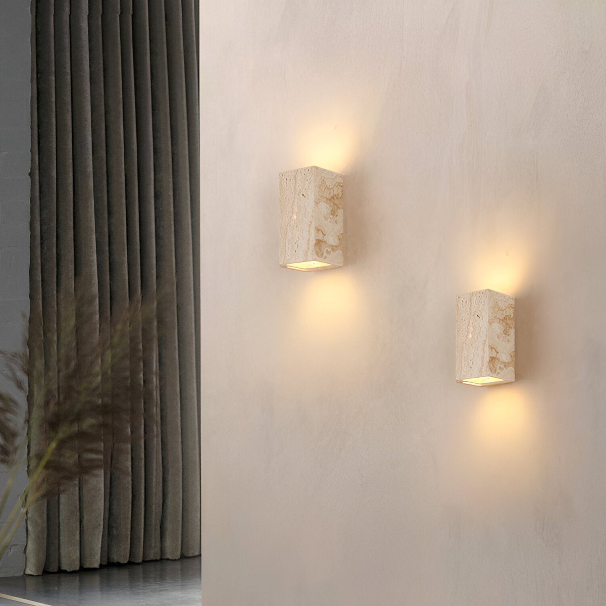 Travertijn Steen Minimalistische Buiten LED Wandlamp