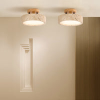 Moderne Minimalistische Travertin Ronde LED Plafondlamp 1-Licht