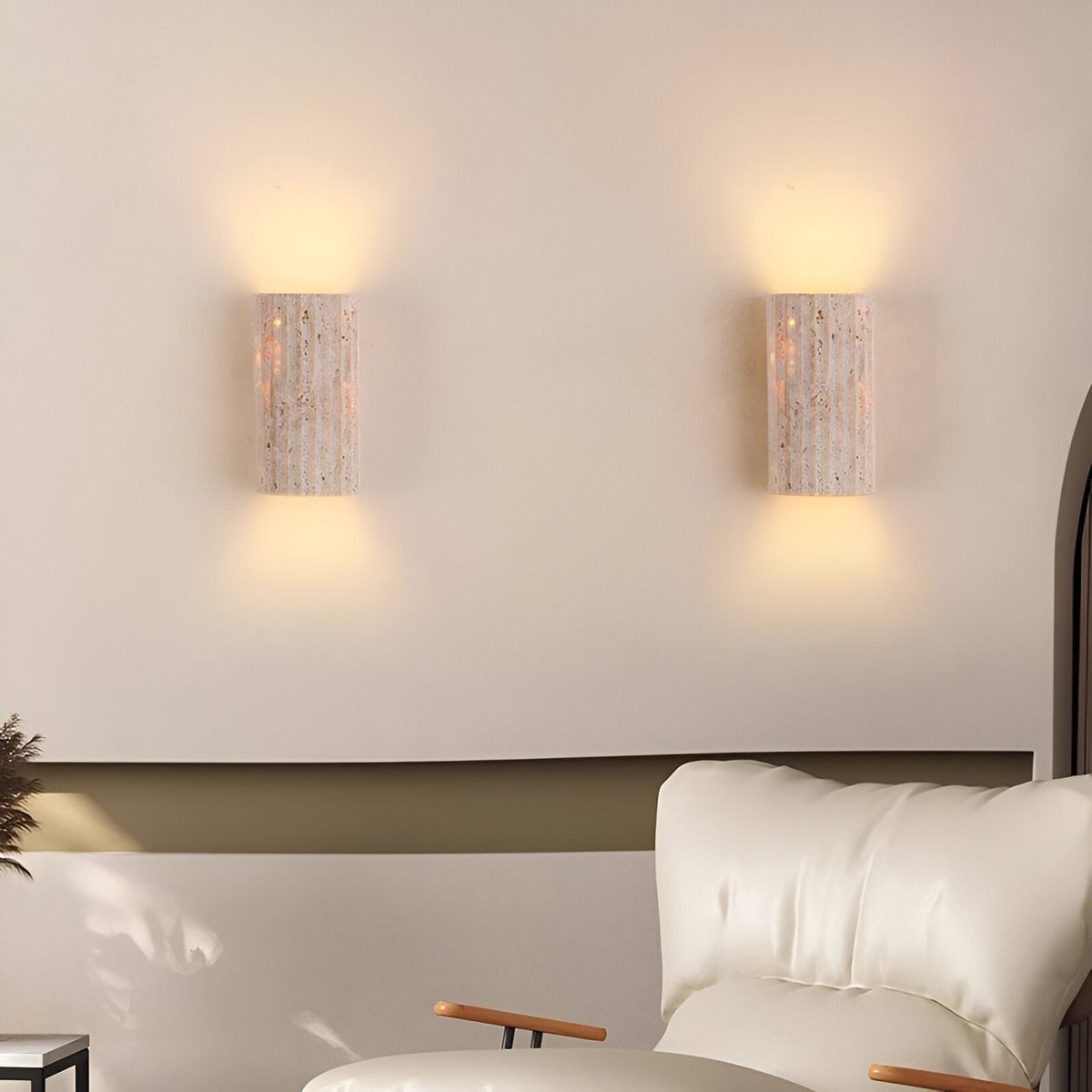 Solaro Travertine Tuin Buitenwandlamp