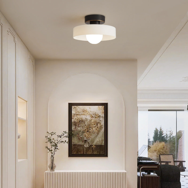 Bauhaus Glazen Plafondlamp met Ronde Kap