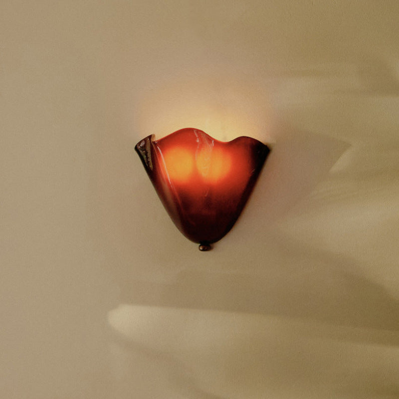 Retro Geelglasrok Schelp Wandlamp LED 1-lamp