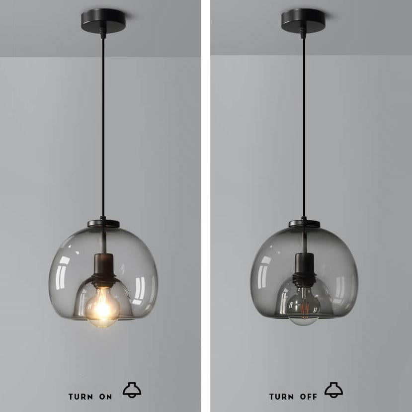 Minimalistische Rookglas Koepel Hanglamp 1-lamp