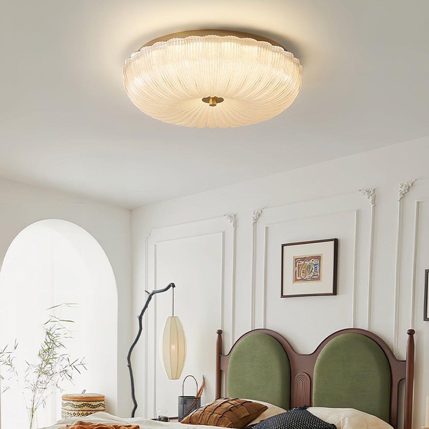 Gerimpeld Glazen Plafondlamp