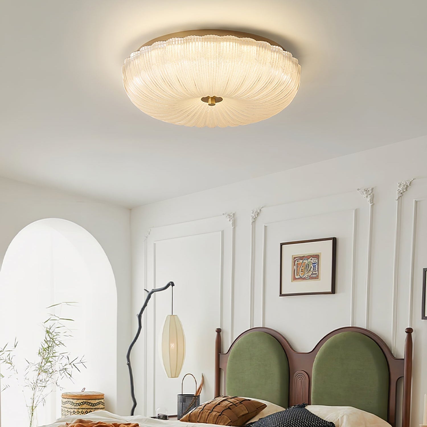 Gerimpeld Glazen Plafondlamp