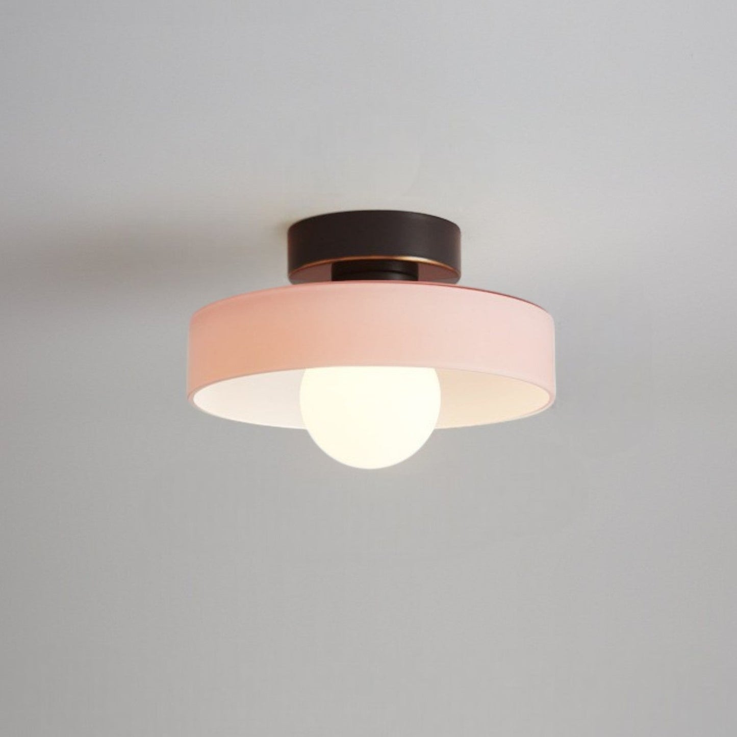 Bauhaus Glazen Plafondlamp met Ronde Kap