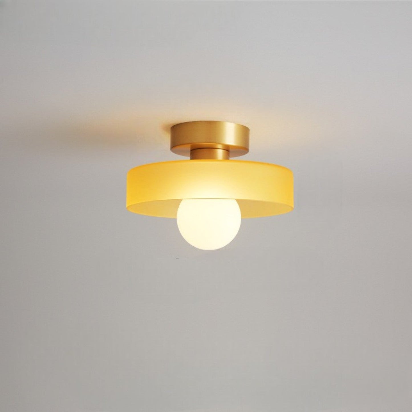 Bauhaus Glazen Plafondlamp met Ronde Kap