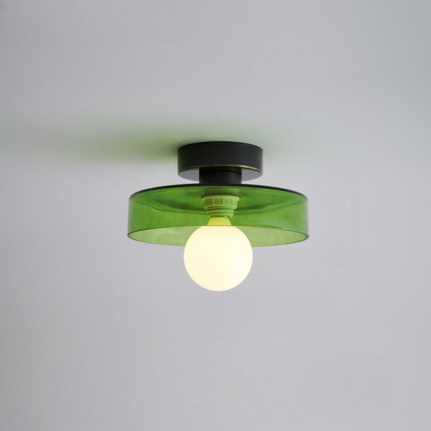 Bauhaus Glazen Plafondlamp met Ronde Kap