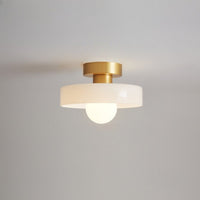 Bauhaus Glazen Plafondlamp met Ronde Kap