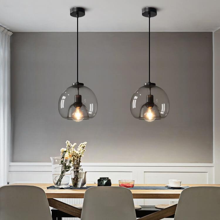 Minimalistische Rookglas Koepel Hanglamp 1-lamp