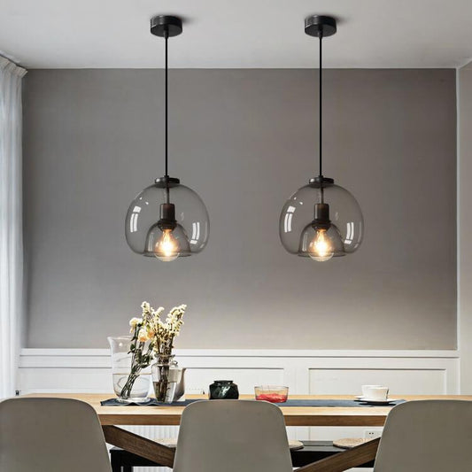 Minimalistische Rookglas Koepel Hanglamp 1-lamp