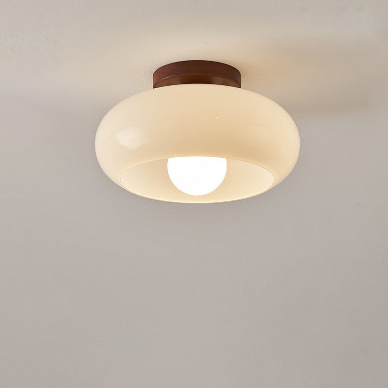 Franse Bauhaus Crème Plafondlamp