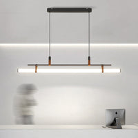 Inari Moderne Lineaire Metalen Hanglamp, Zwart/Goud