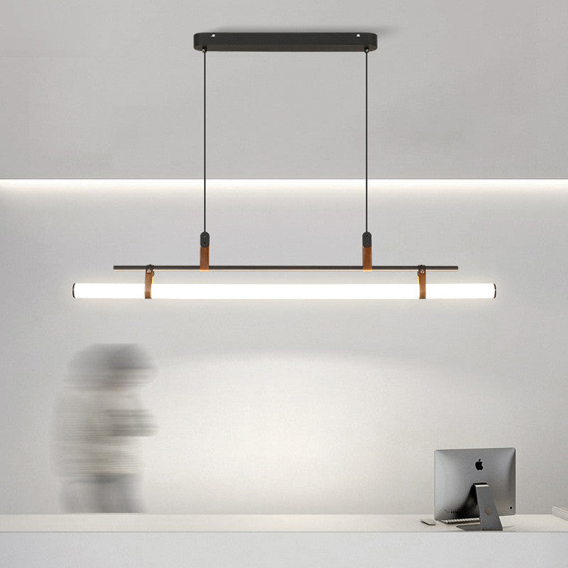Inari Moderne Lineaire Metalen Hanglamp, Zwart/Goud