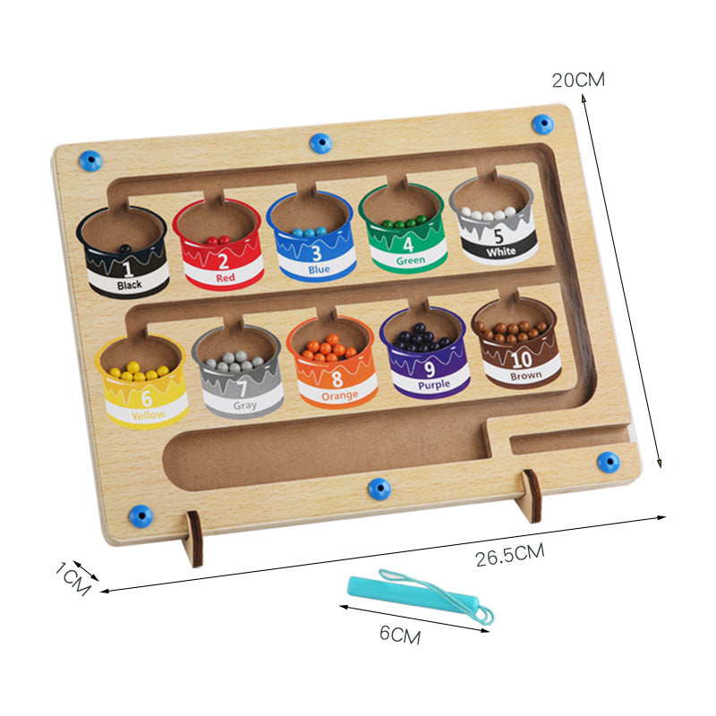 SkillCraft Montessori Magnetlabyrinth | Magnetic maze for learning colors, numbers and motor skills