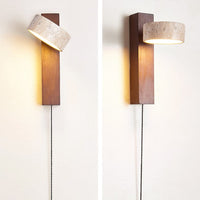 Travertine Houten Nachtkastje Wandlamp