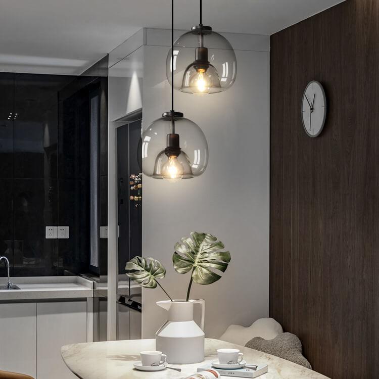 Minimalistische Rookglas Koepel Hanglamp 1-lamp