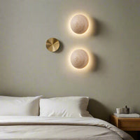 Amber Loft Travertine Ronde Wandlamp