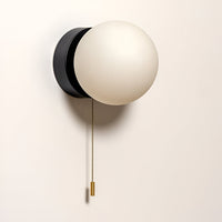 Noordse Minimalistische Glazen Bol Wandlamp LED 1-Licht met Trekkoord