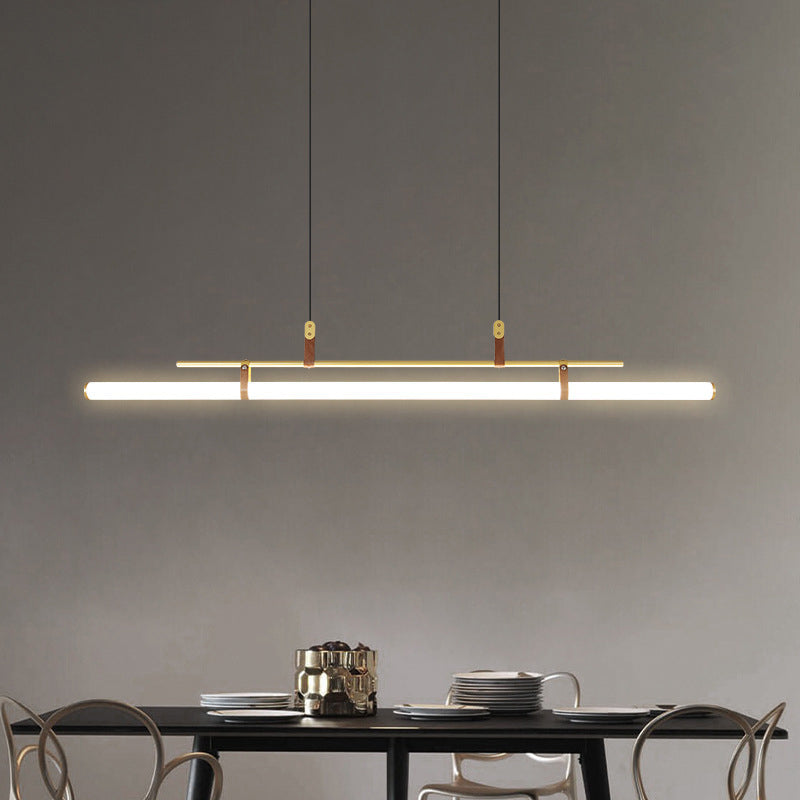 Inari Moderne Lineaire Metalen Hanglamp, Zwart/Goud