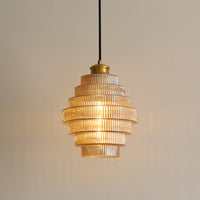 Vintage Laaghangende Glazen Lamp